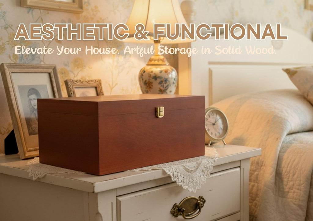 Keepsake Box Elephant Gifts for Women, Wooden Storage Boxes, Decorative Organizer with Lid for Memory Treasure