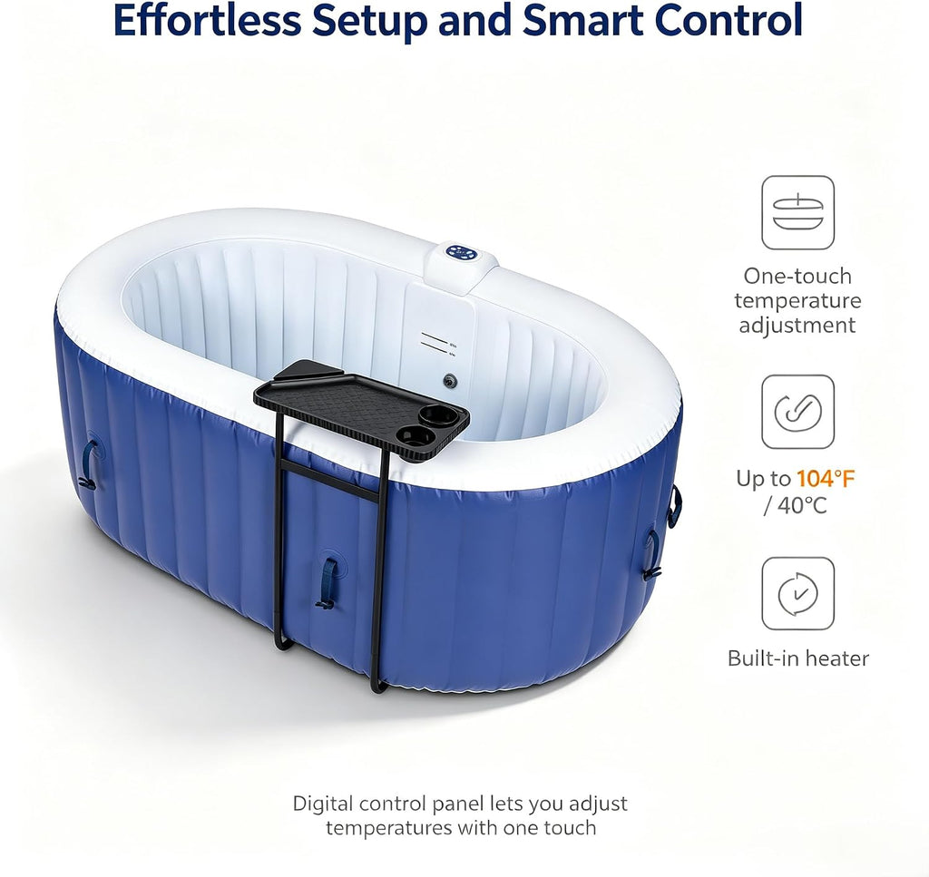 2 Person Inflatable Hot Tub with 100 Air Jets - Portable Outdoor Spa | 100 Air Jets, Portable, Outdoor Spa