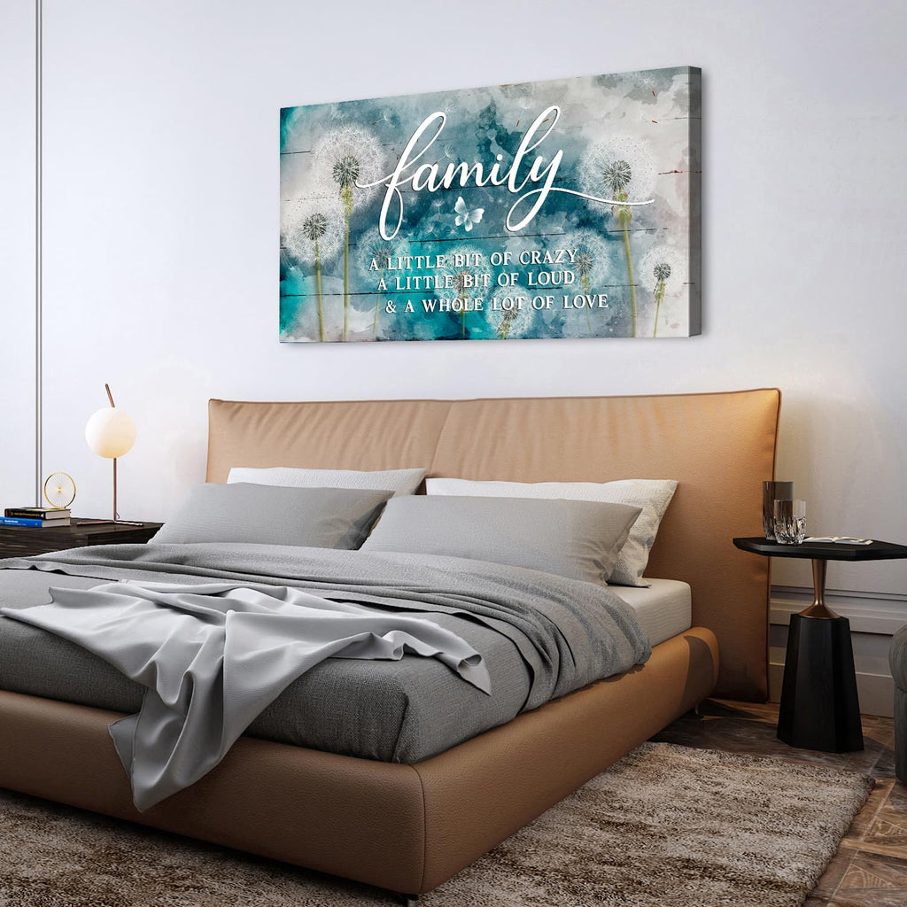 Inspirational Family Wall Art Farmhouse Home Decor Dandelion Botanical Canvas Prints Rustic Family Saying Sign