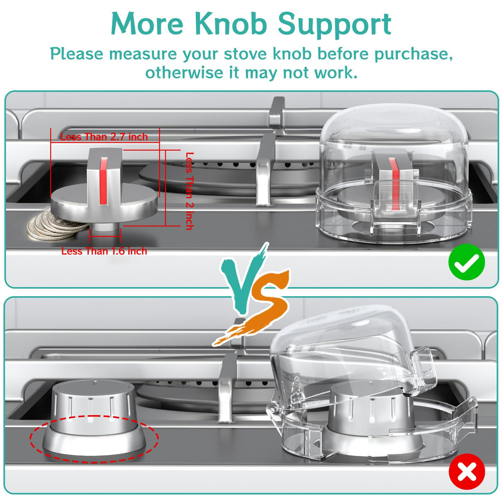 Stove Knob Covers for Child Safety - 5 Pack Upgraded Gas Stove Knob Covers