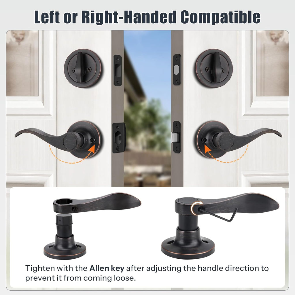 Double Front Door Handleset with Deadbolt