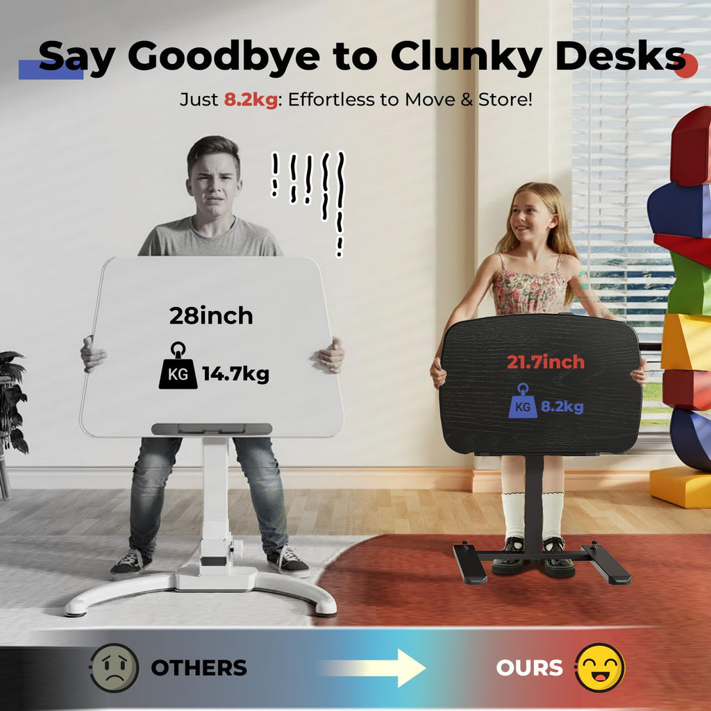 Low Height 90° Foldable Standing Desk, Small Mobile Laptop Desk