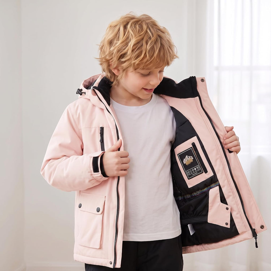 Boys Girls Snowsuit Winter Jacket Coat Waterproof 2 Piece Ski Suit