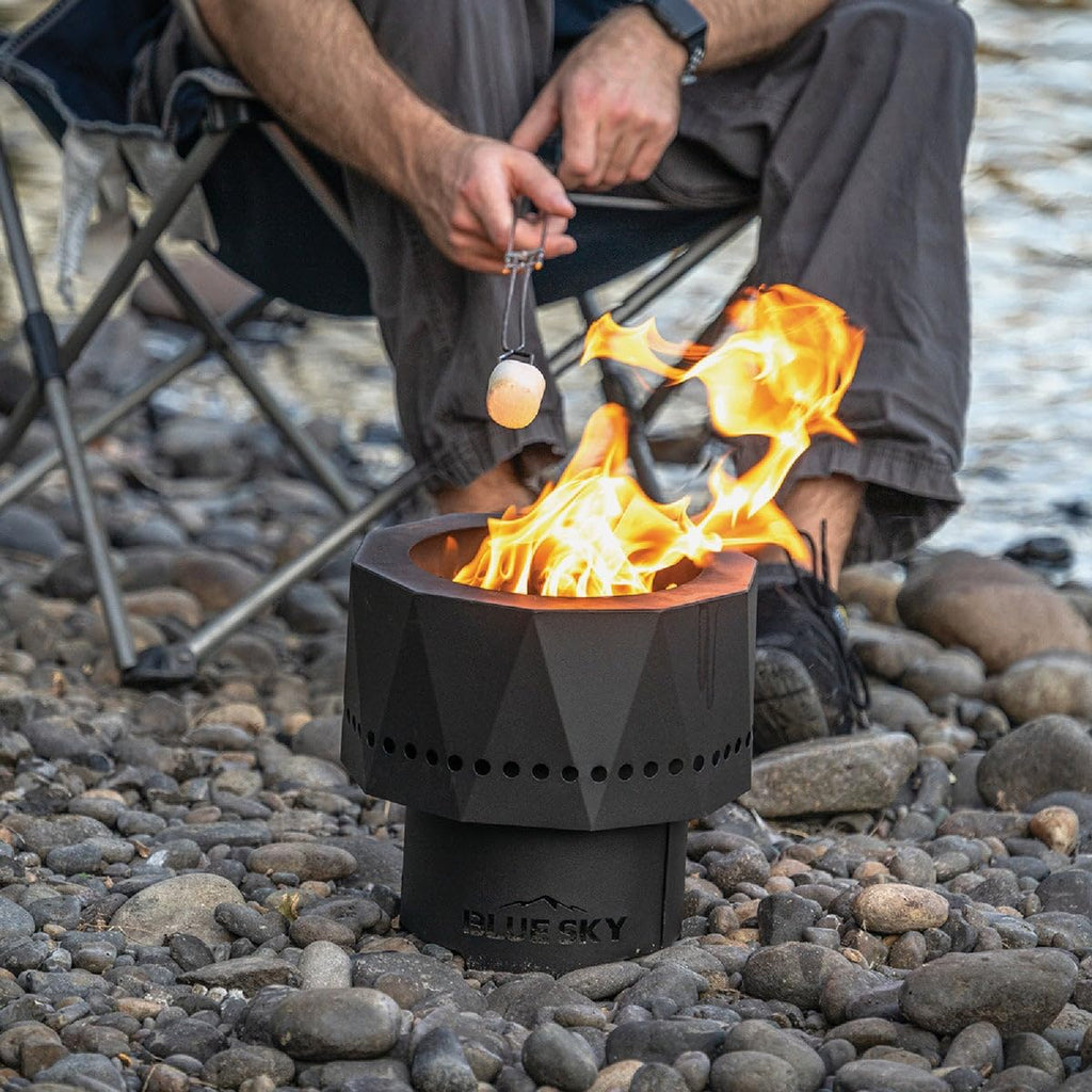 Pike Ultra Portable Fire Pit, Portable Smokeless Fire Pit with Carrying Bag, Black