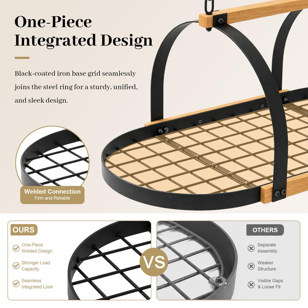 Heavy Duty Hanging Pot Rack, Ceiling Mount, 130 lb Capacity