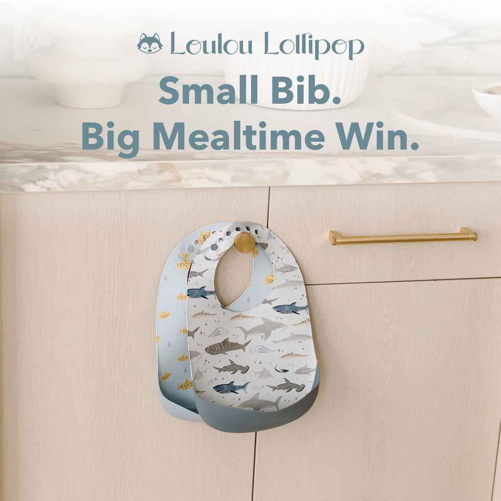Waterproof Silicone Feeding Bib for Babies & Toddlers, Catch-All Pouch, Easy Clean, 3-36 Months - Mini Mathletes