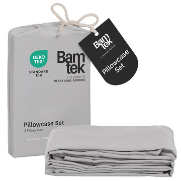 100% Viscose from Bamboo Pillowcase, Set of 2 Queen Pillow Cases