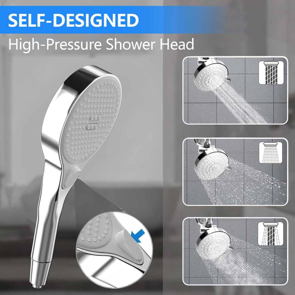 Dual Shower Head with Handheld for Couples, Double Showerhead (Chrome)