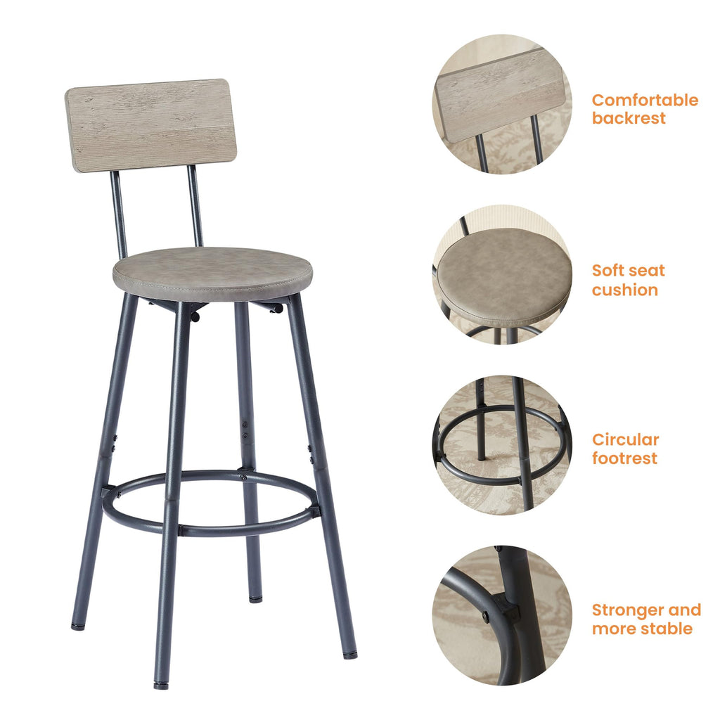 63" L Bar Table and Chairs Set for 3, 4 Piece Long Rectangle Pub Bistro Dining Table Set with 3 PU Upholstered Bar