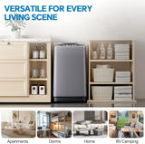 Portable Washing Machine, 7.7LBS Full-Automatic, 10 Wash Cycles, Stainless Steel Drum, Quiet Compact Washer for