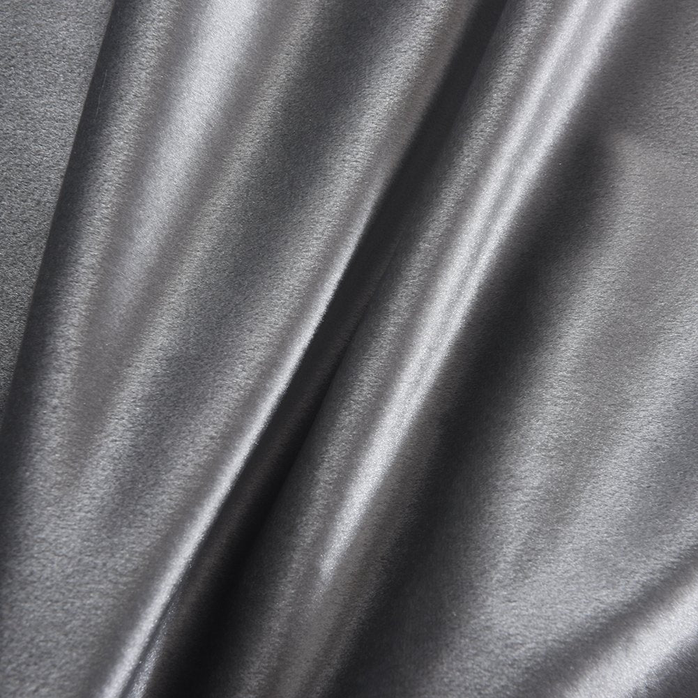Super Soft Luxury Room Darkening Velvet Silver Gray Classic Blackout Curtains Panels Home Theater Grommet Drapes