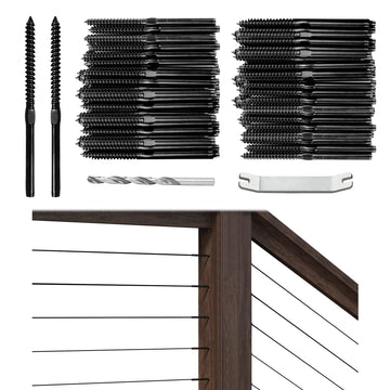 80Pack Black Cable Railing Swage Lag Screws for Wood Post CK17