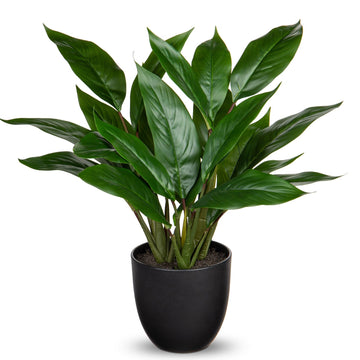 Fake Plants 17'' Faux Plants Artificial Potted Plants Indoor Realistic Fake Cast Iron Plant Artificial Plants with