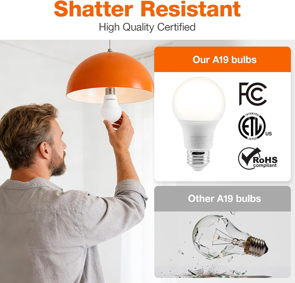 ECO LED Light Bulb, A19 60W Equivalent, Efficient 9W, 7 Year, 750 Lumens, 2700K, Non-Dimmable, Frosted, Soft White