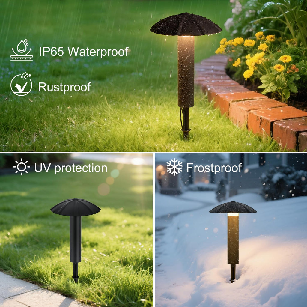 8 Pack Low Voltage Landscape Lighting Kit, 3W Metal Pathway Lights