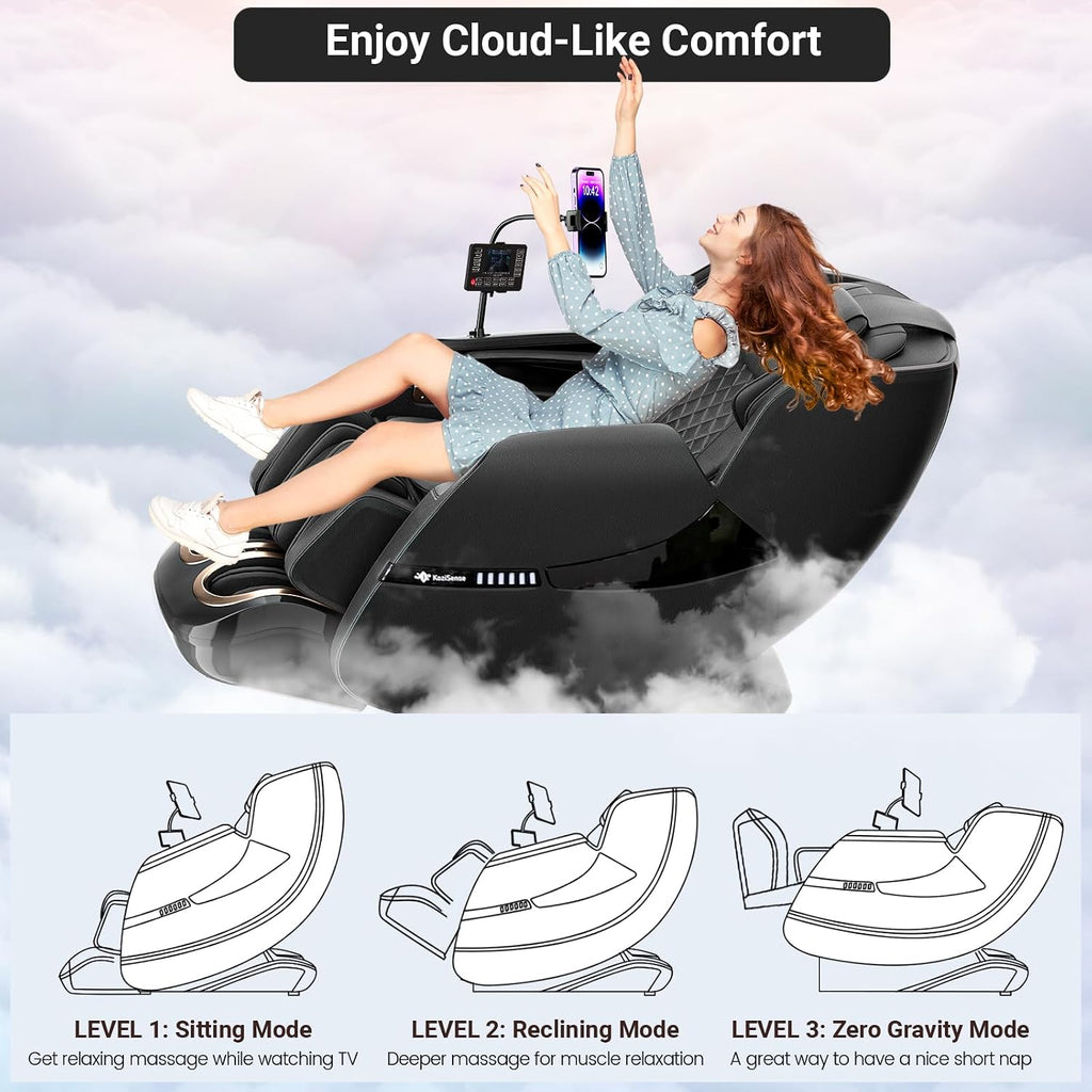 A18 Zero Gravity Full Body Massage Chair with Heat | Phone Holder, Bluetooth Speakers, 12 Auto Modes, 6 Manual Modes