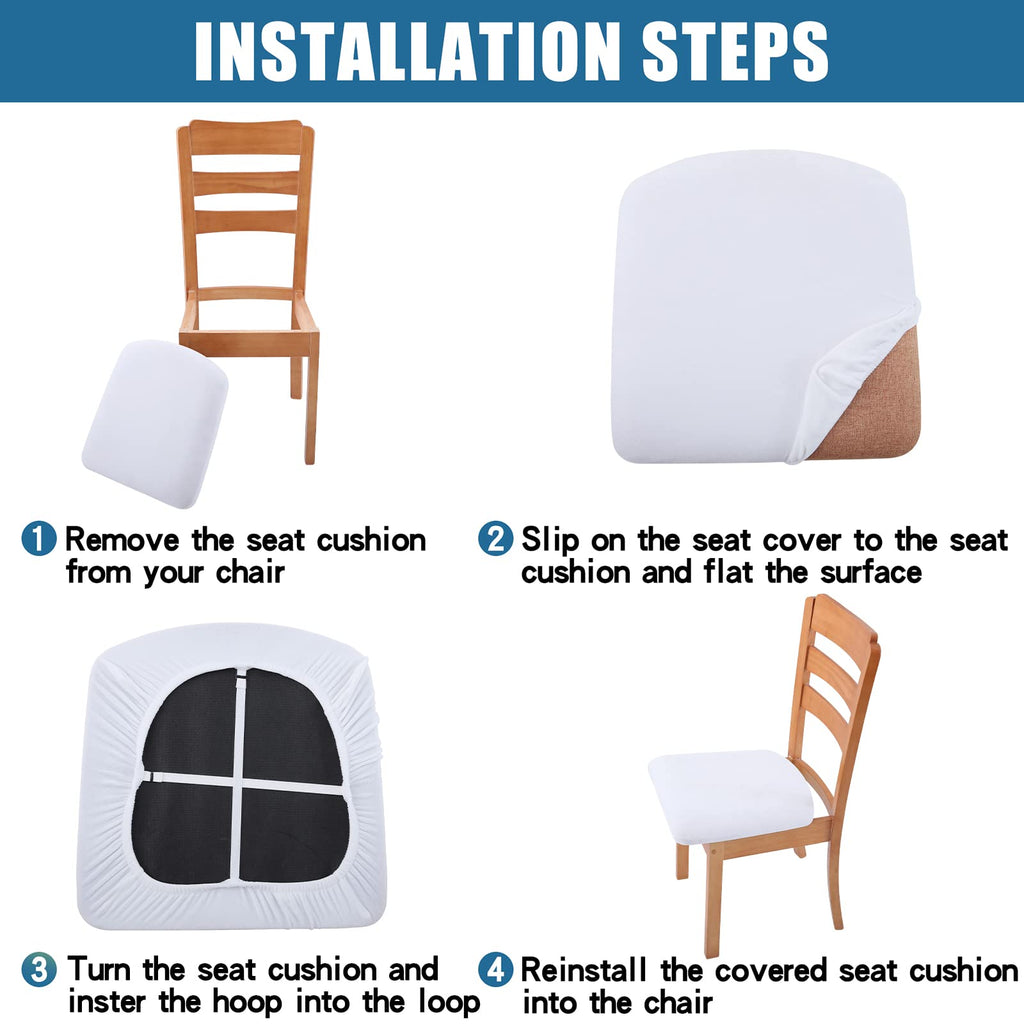 Velvet Seat Covers Chair Set of 4