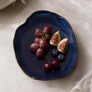 Decorative Ceramic Bowl Pottery Bowl Decor Shallow Catchall Dish for Keys Candy Jewelry Irregular Glazed Tray