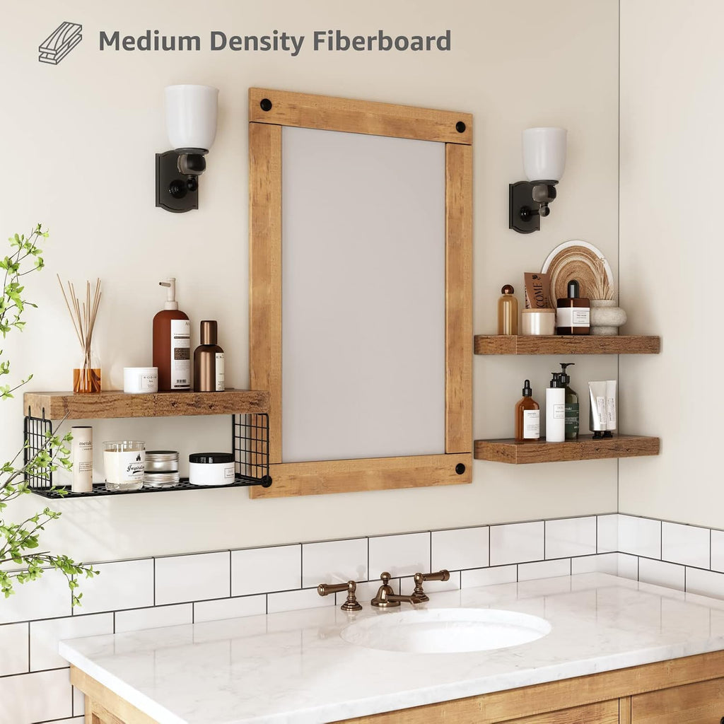Bathroom Shelves Over Toilet - Wall Mounted Floating Shelves Toilet Paper Storage Small Farmhouse Decor Shelf 16 inch