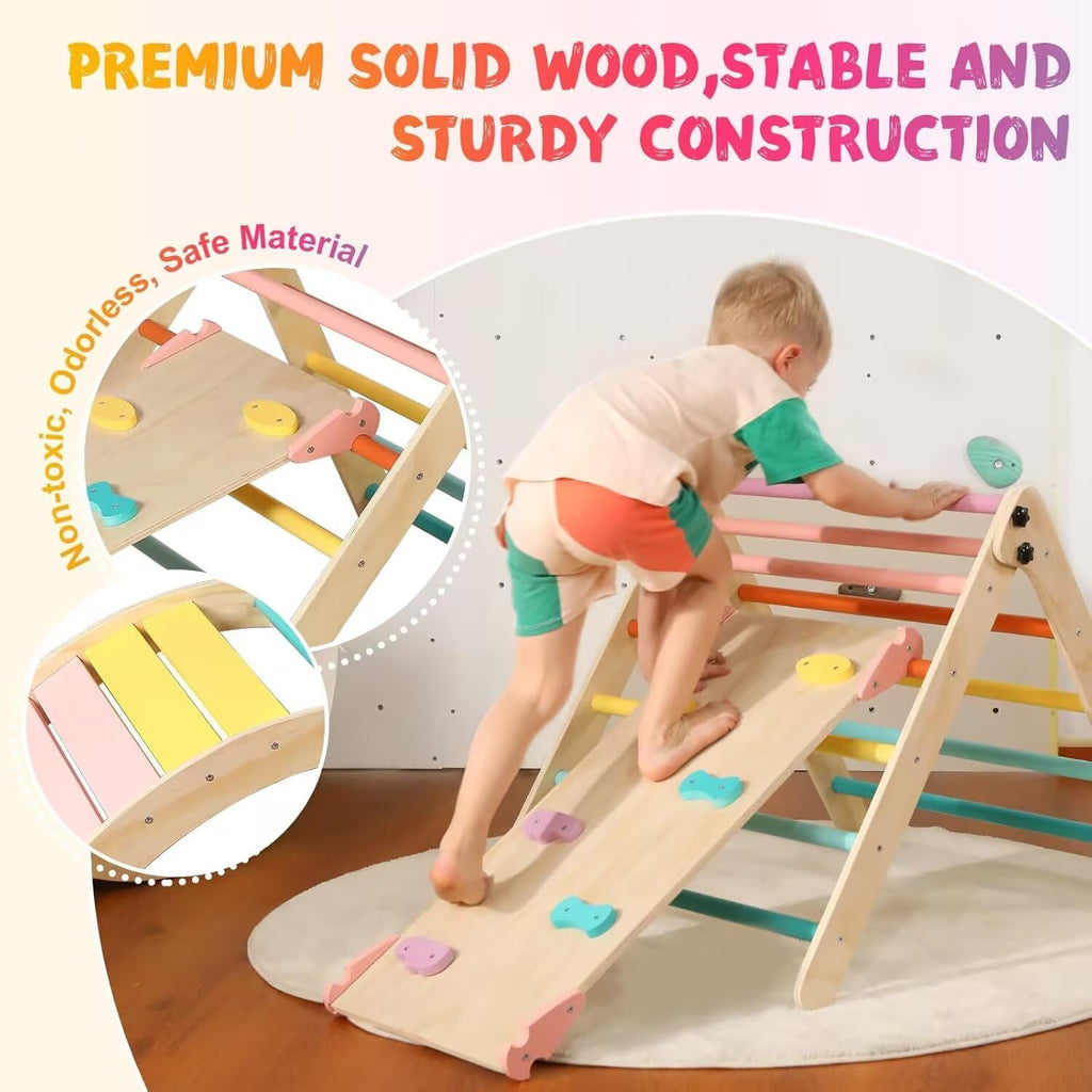 Triangle Set with Cushion Large, 5 in 1 Toddler Climbing Toys Indoor