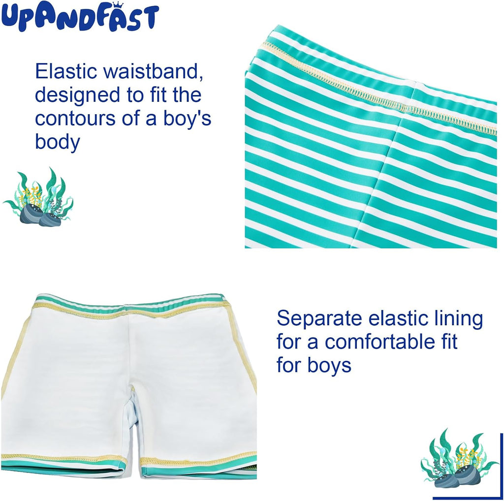 Boys Rash Guard Set UPF 50+ Long Sleeve Swimsuits