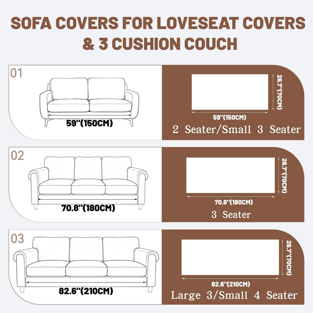 Couch Cover for Dogs Washable, Non Slip Soft Cozy Brown