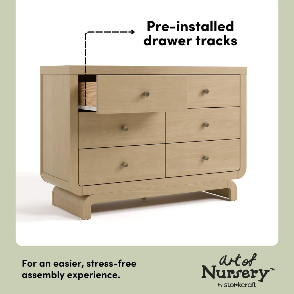 Santorini 6 Drawer Double Dresser, Driftwood