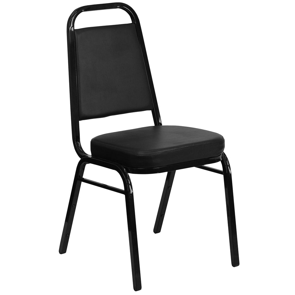Black Vinyl Trapezoidal Back Stacking Banquet Chair