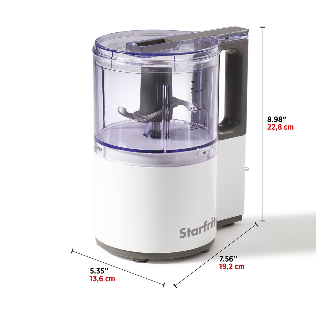 Electric Oscillating Food Processor - 4 Cups - Measuring Spoon - High, Low & Pulse Modes - 300W