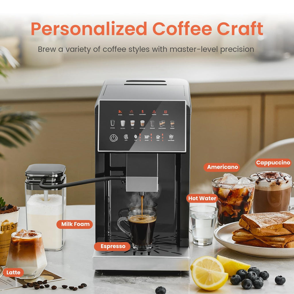 Automatic Espresso Machine with Grinder & Milk Frother