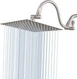 10" Square Rain Shower Head with 14" Extension Arm, Adjustable Angle and Height