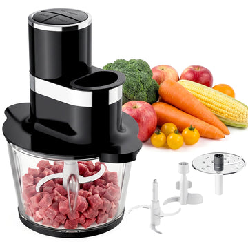 3-in-1 Food Processor, 600W Meat Grinder, Vegetable Chopper & Dough Mixer