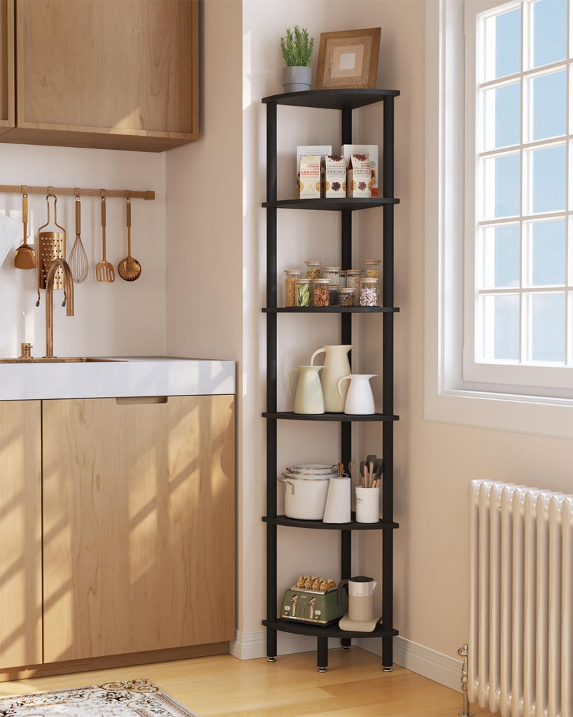 6 Tier Corner Shelf Stand, Industrial Corner Display Rack