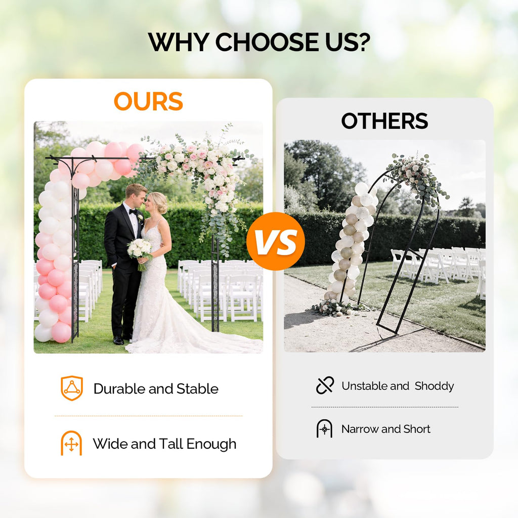 Garden Arbor, Arch for Wedding Ceremony Party, Christmas Garden Decor Steel Garden Trellis for Plant Climbing, Arch