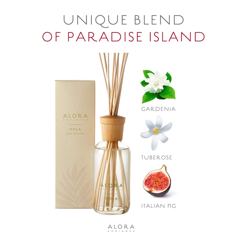 Isola Reed Diffuser, Gardenia & Fig Floral Scent, 8 oz