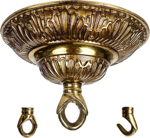 5.71" All Copper Chandelier Canopy Kit with Lamp Parts Hardware and Hooks, Light Fiture Cover as Cei
