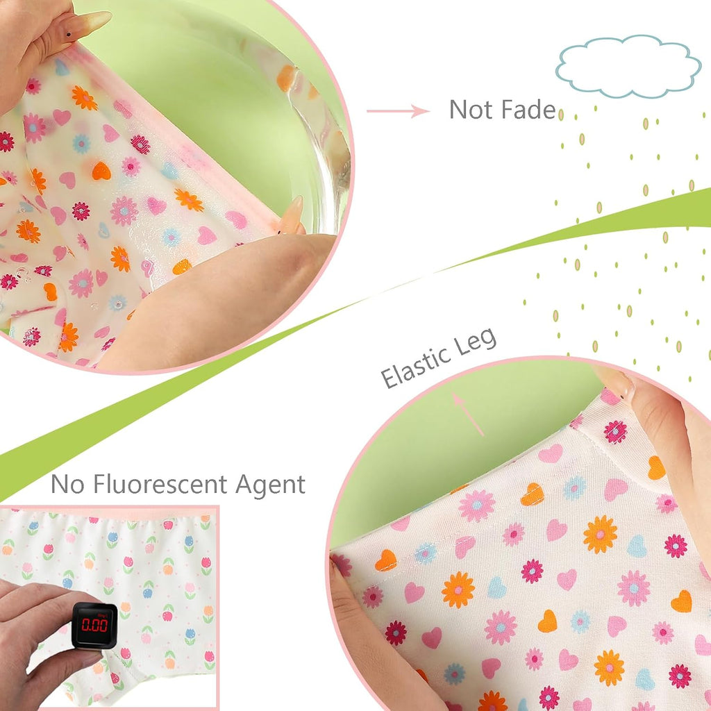 Kids 12 Pack Soft Comfort Cotton Knickers Underwear Little Girls Assorted Boyshort Panties