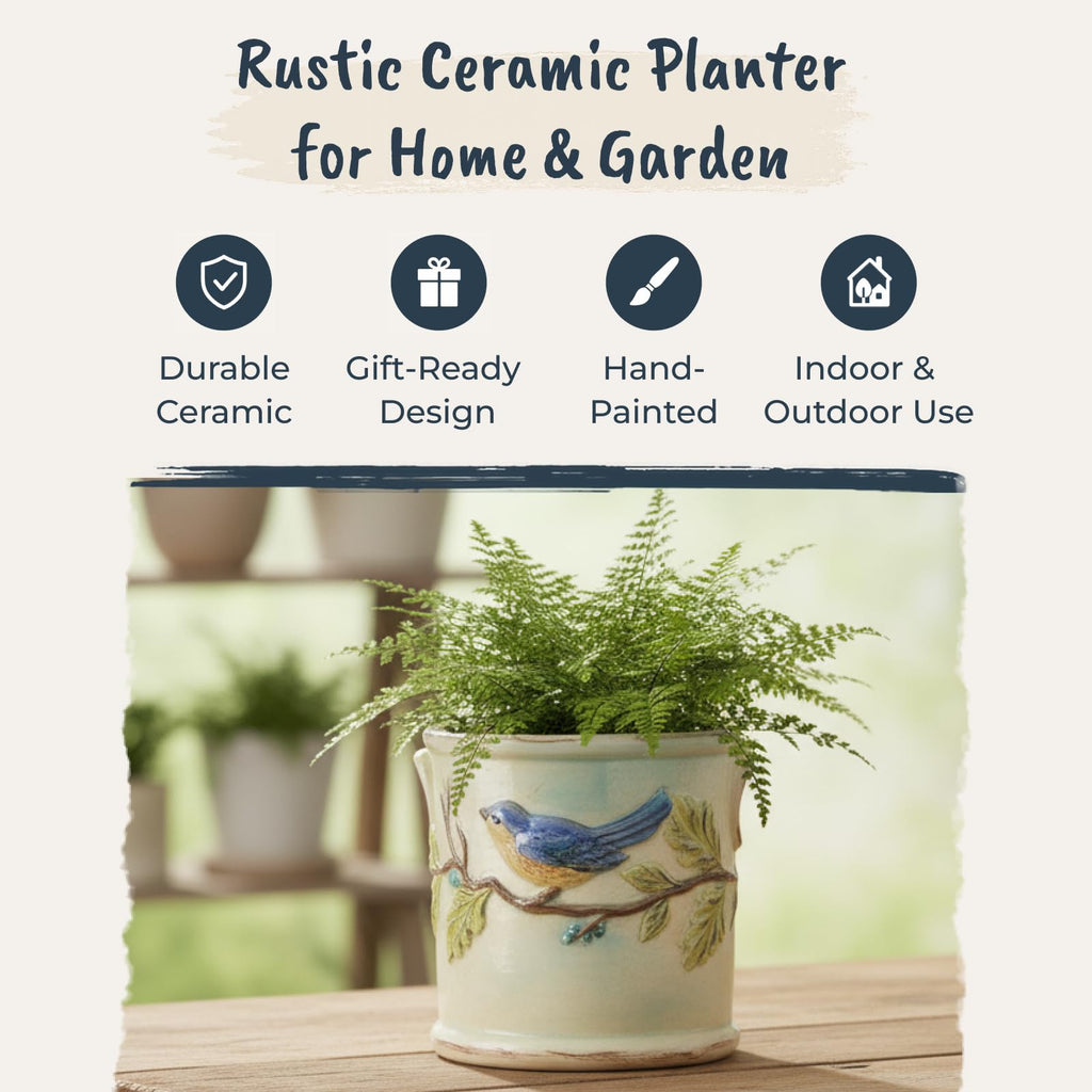 Woodcut Farmhouse Planter 5''