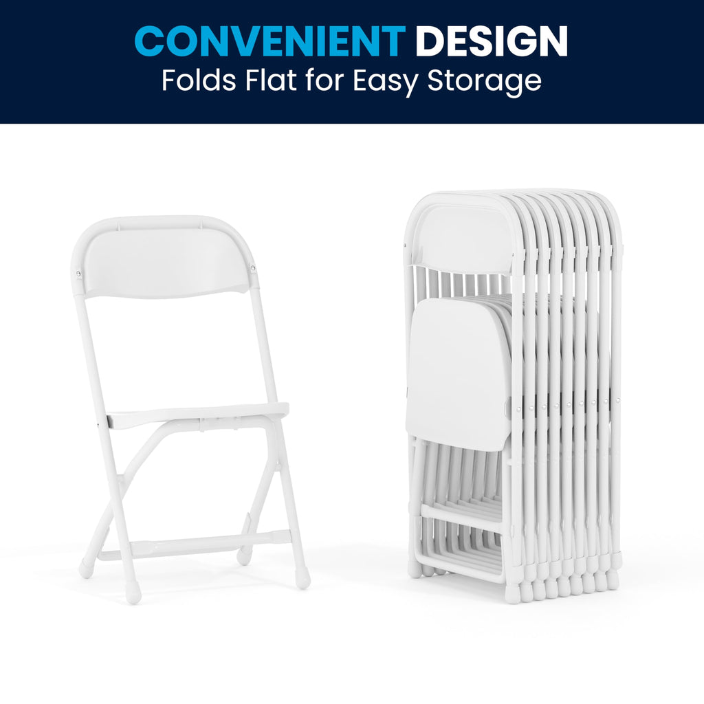 Kids White Plastic Folding Chair