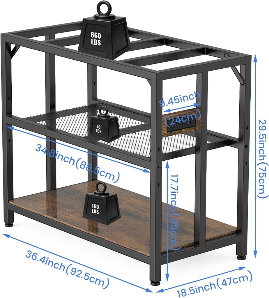 40 Gallon Metal Aquarium Fish Tank Stand, Rustic Brown