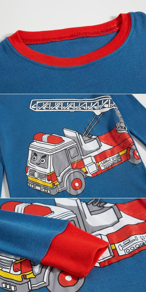 Bety Boys 4 Piece Cotton Pajamas Long Sleeve Toddlers Pjs 24M