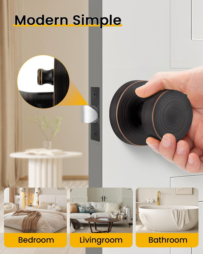 Oil Rubbed Bronze Door Knobs Interior Privacy Door Knobs 6 Pack
