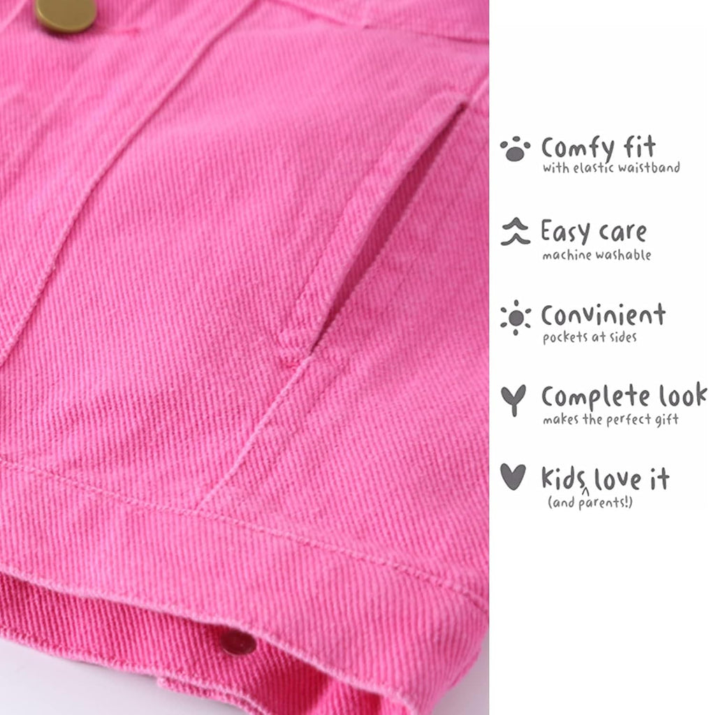 Girls Denim Jacket Classic Jean Coat for Kids & Teens, Casual Outerwear for Spring Fall Lightweight