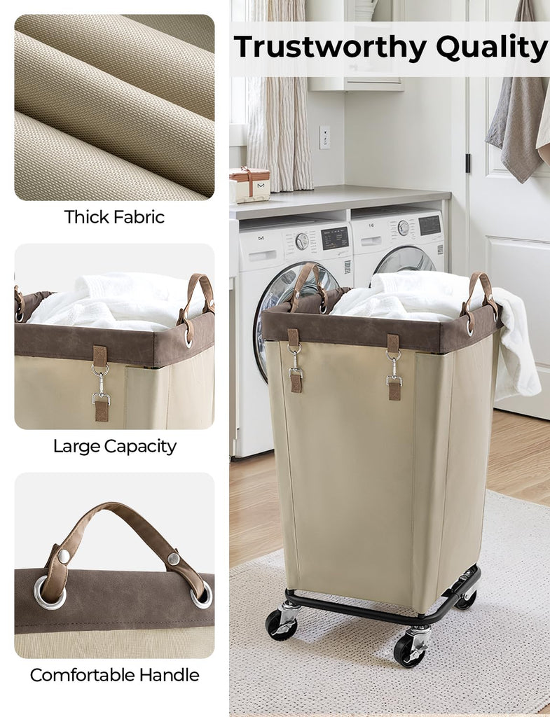 160L Laundry Basket with Wheels, Rolling Hampers for Clothing