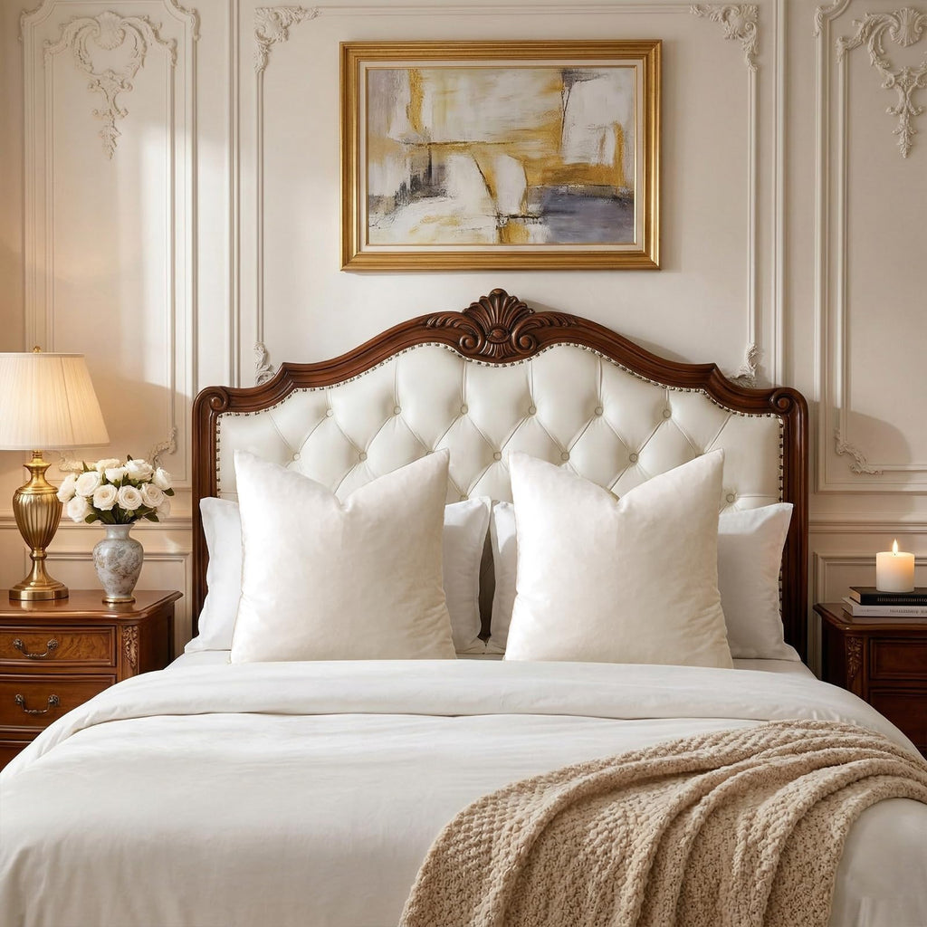 Velvet Pillow Covers 26x26 Decorative Pillows Pack of 2 Ivory