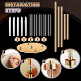 8 Set Gold Candelabra Centerpieces for Tables, 26.8 Inch 5 Arm Candle Holders with LED Candles and Acrylic Cylinders