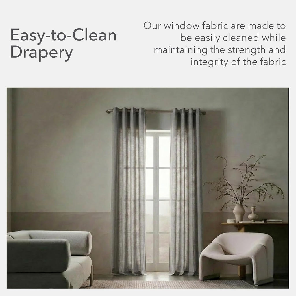 Marx Light Filtering Curtains | 50 in. W X 108 in. L | Gravel | Fade Proof Indoor & Outdoor Drapes with UV Protection