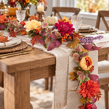 6Ft Fall Garland for Mantle: Fall Decor Thanksgiving