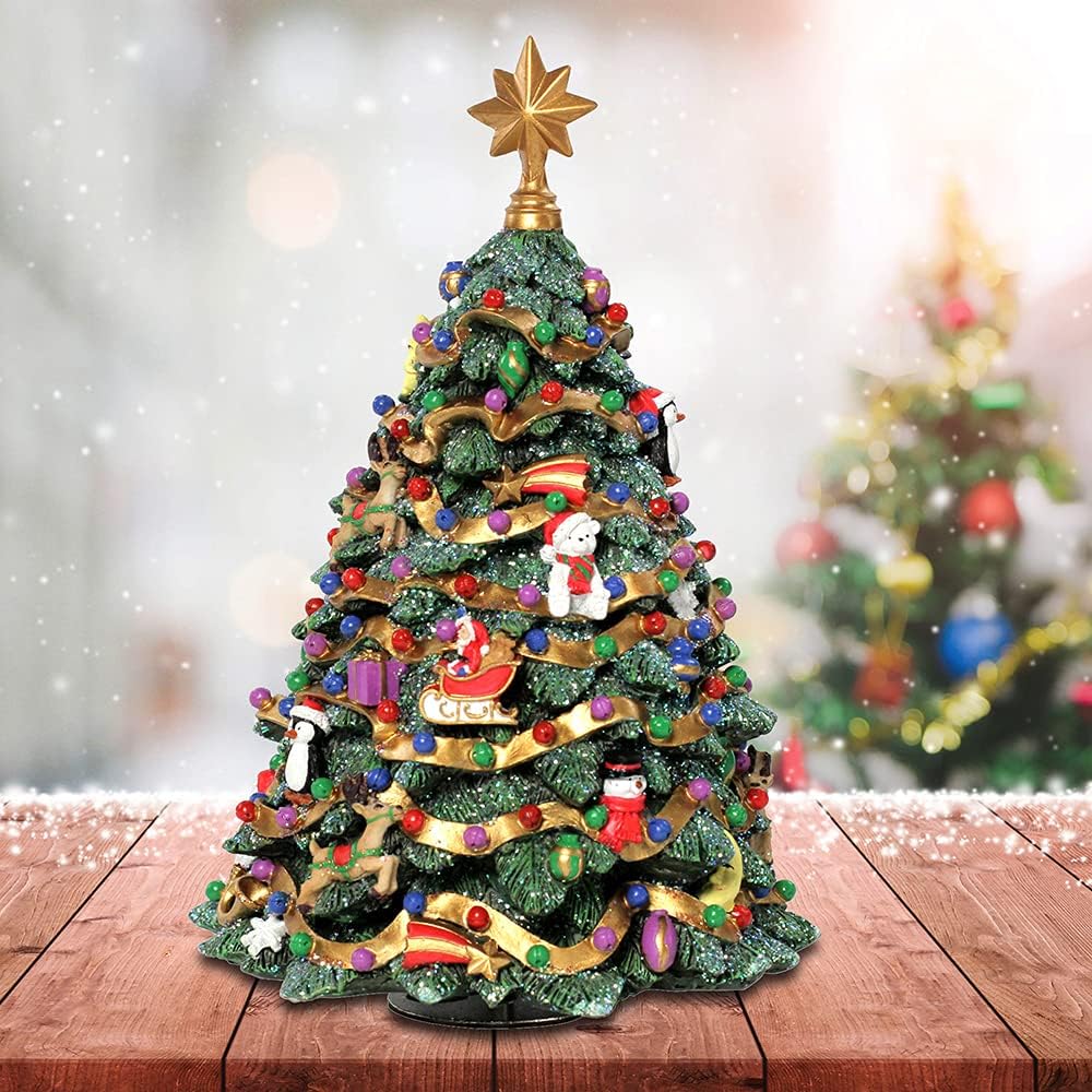 San Francisco Music Box Jingle Bell Rotating Musical Christmas Tree Figurine
