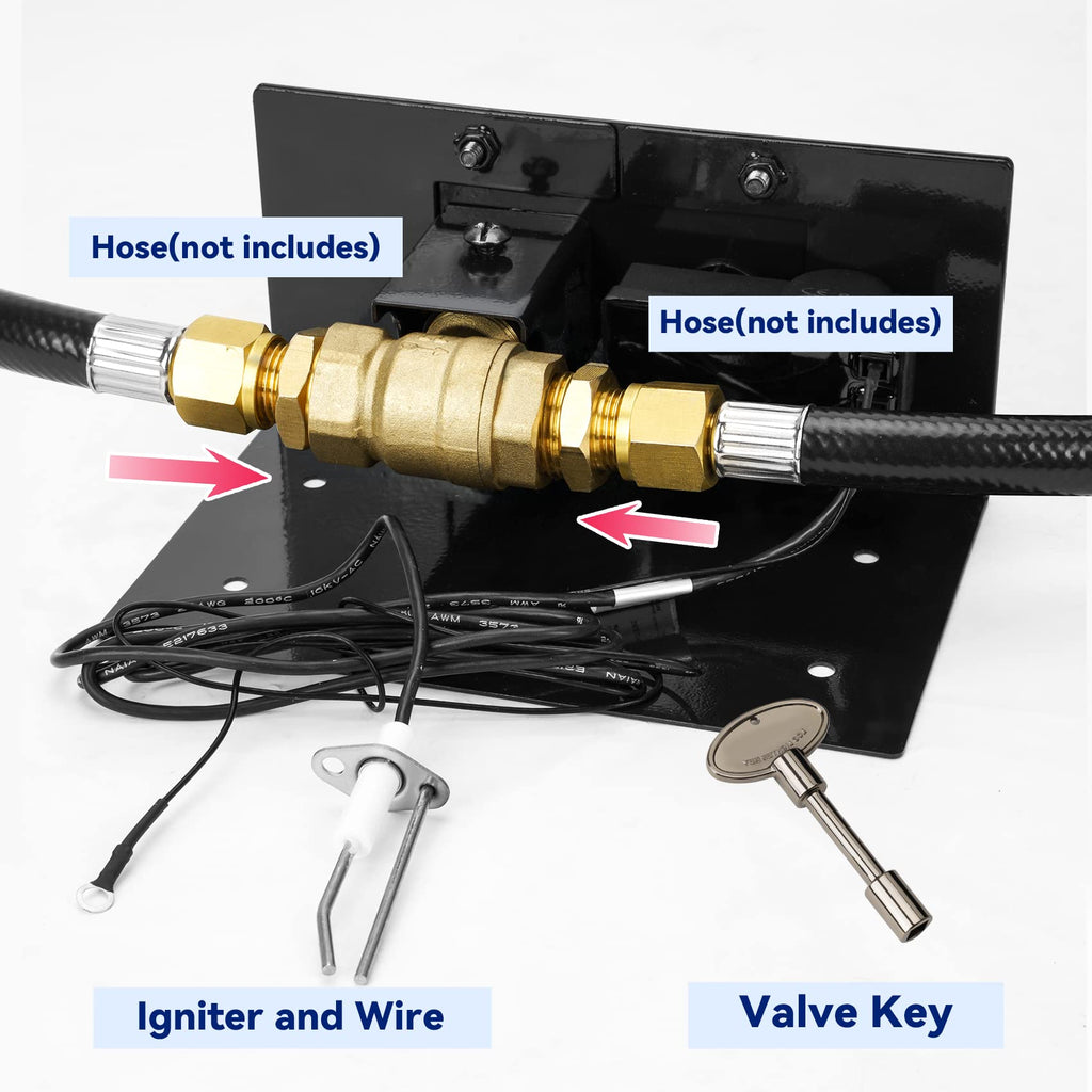 Fire Pit Gas Burner Spark Ignition Kit, Black